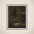 Still Life with Chickens and Eggs framed