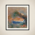Ophélie, la cape bleue sur les eaux (Ophelia with a Blue Wimple in the Water) framed