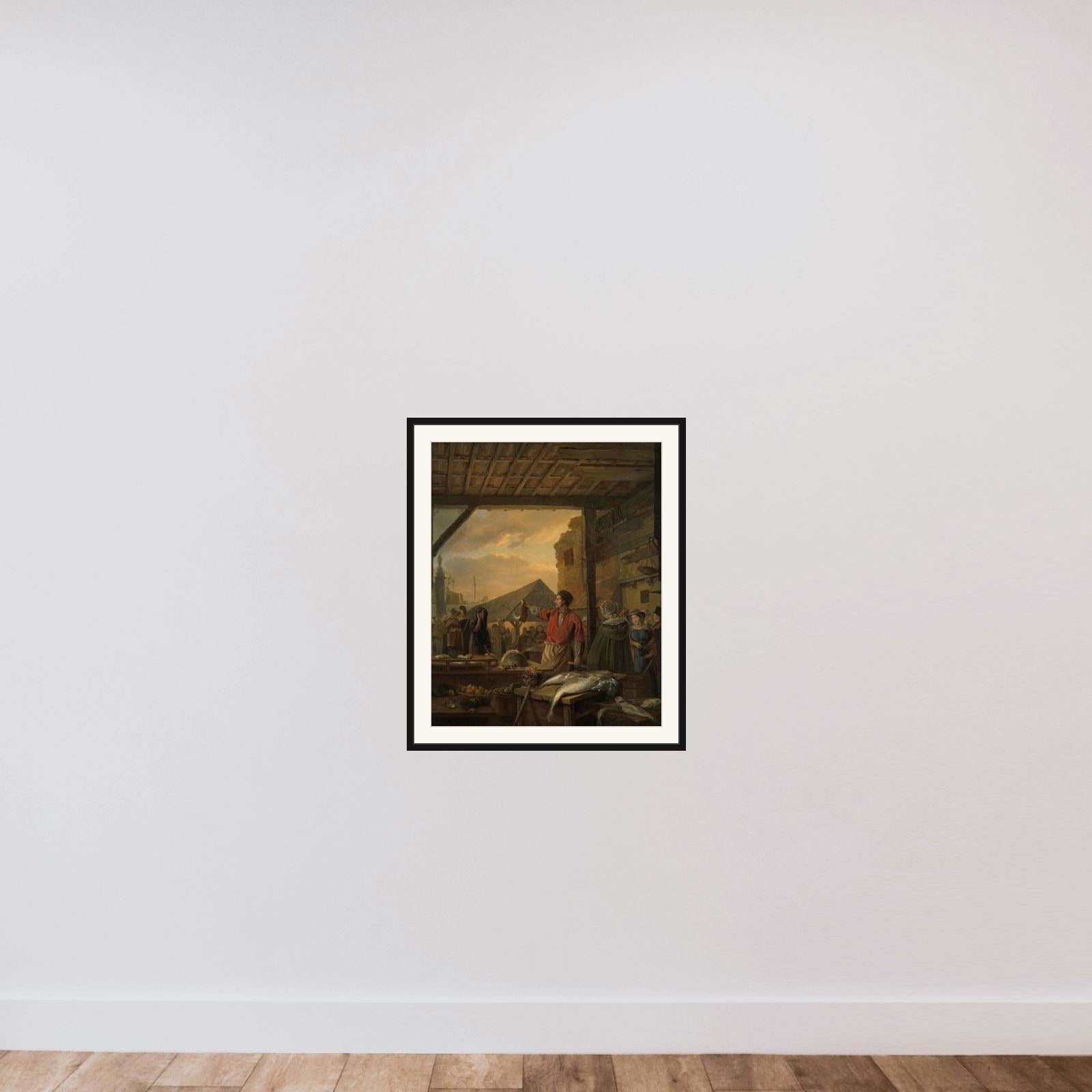 The Fish Market in Antwerp framed — shown to scale