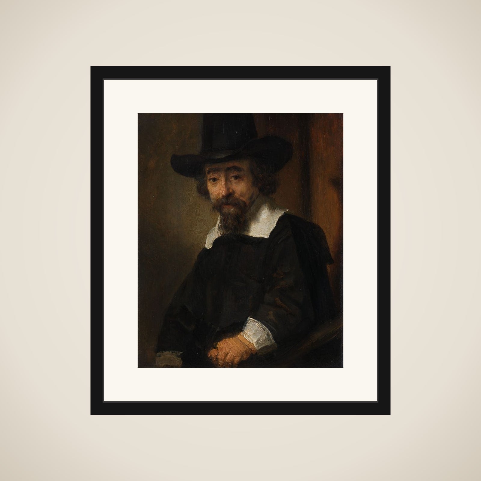 Portrait of a Man, thought to be Dr. Ephraïm Bueno framed