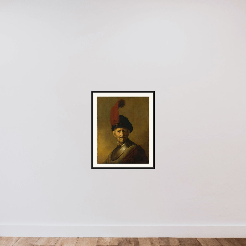 Portrait of a Man, perhaps Rembrandt's Father, Harmen Gerritsz van Rijn framed — shown to scale