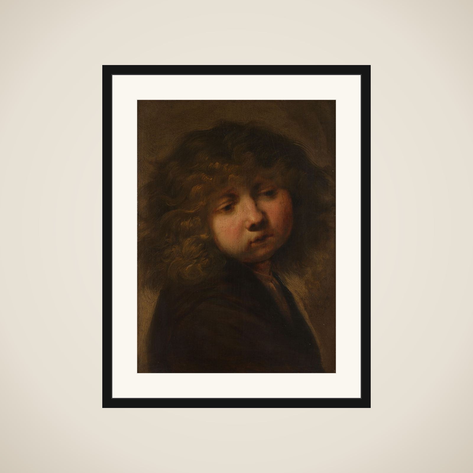 Head of a Boy framed