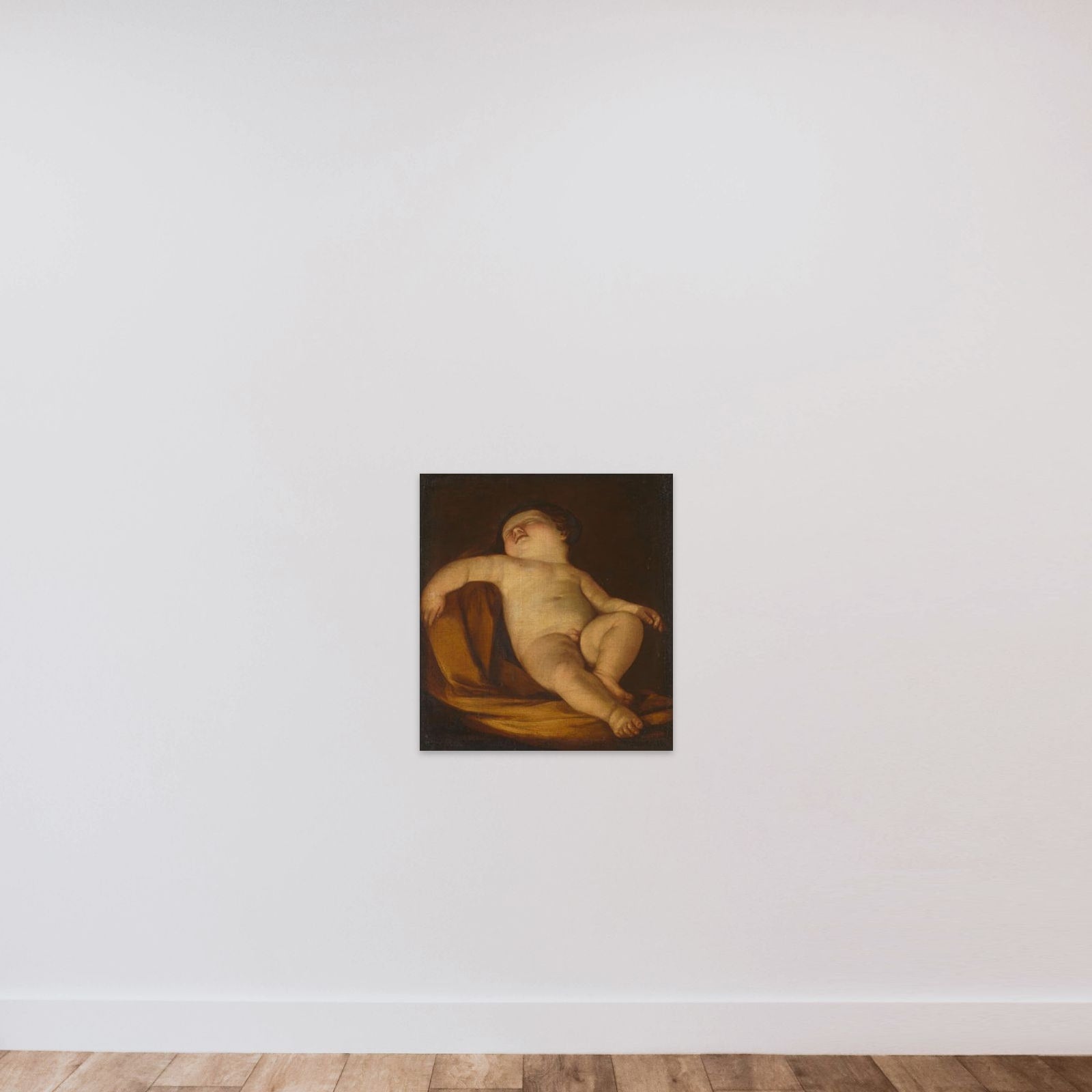 Sleeping Putto unframed — shown to scale