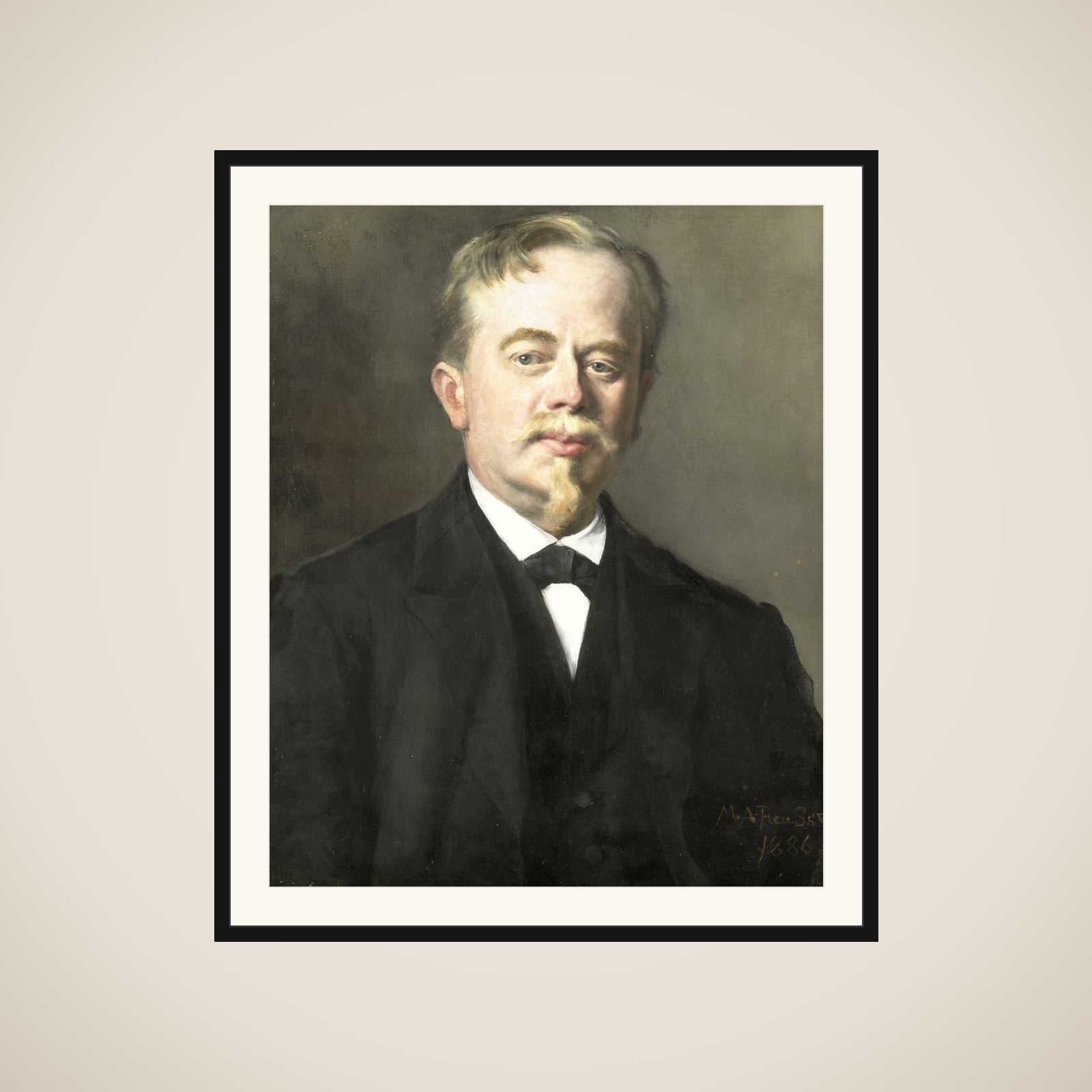 Portrait of Augustus Allebé (1838-1927) framed