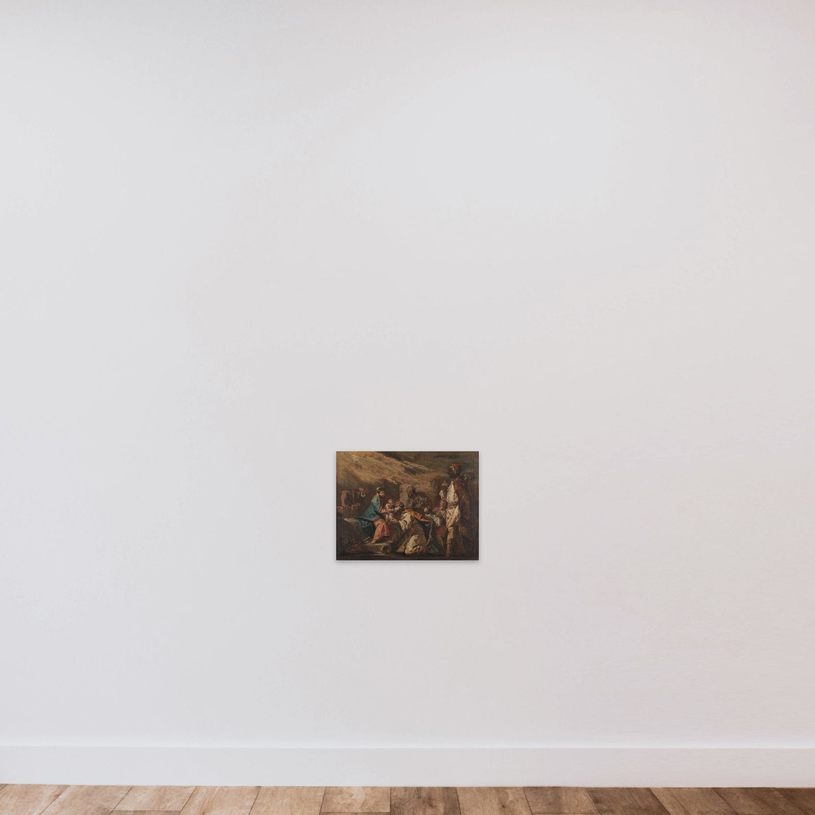 Adoration of the Magi unframed — shown to scale