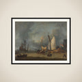 A Storm (Ships in the Harbor in a Stiff Breeze) framed