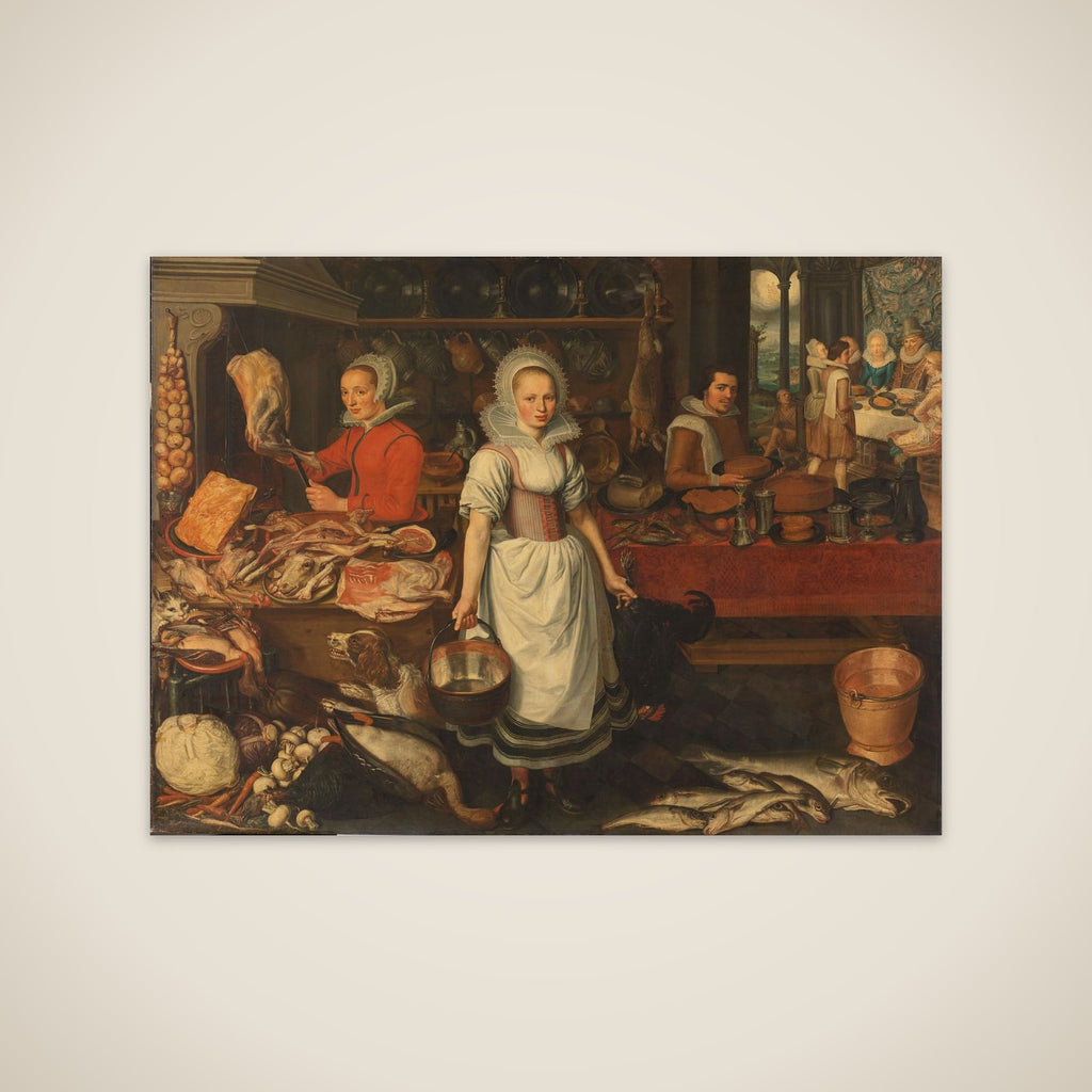 Kitchen Scene with the Parable of the Rich Man and Poor Lazarus unframed print
