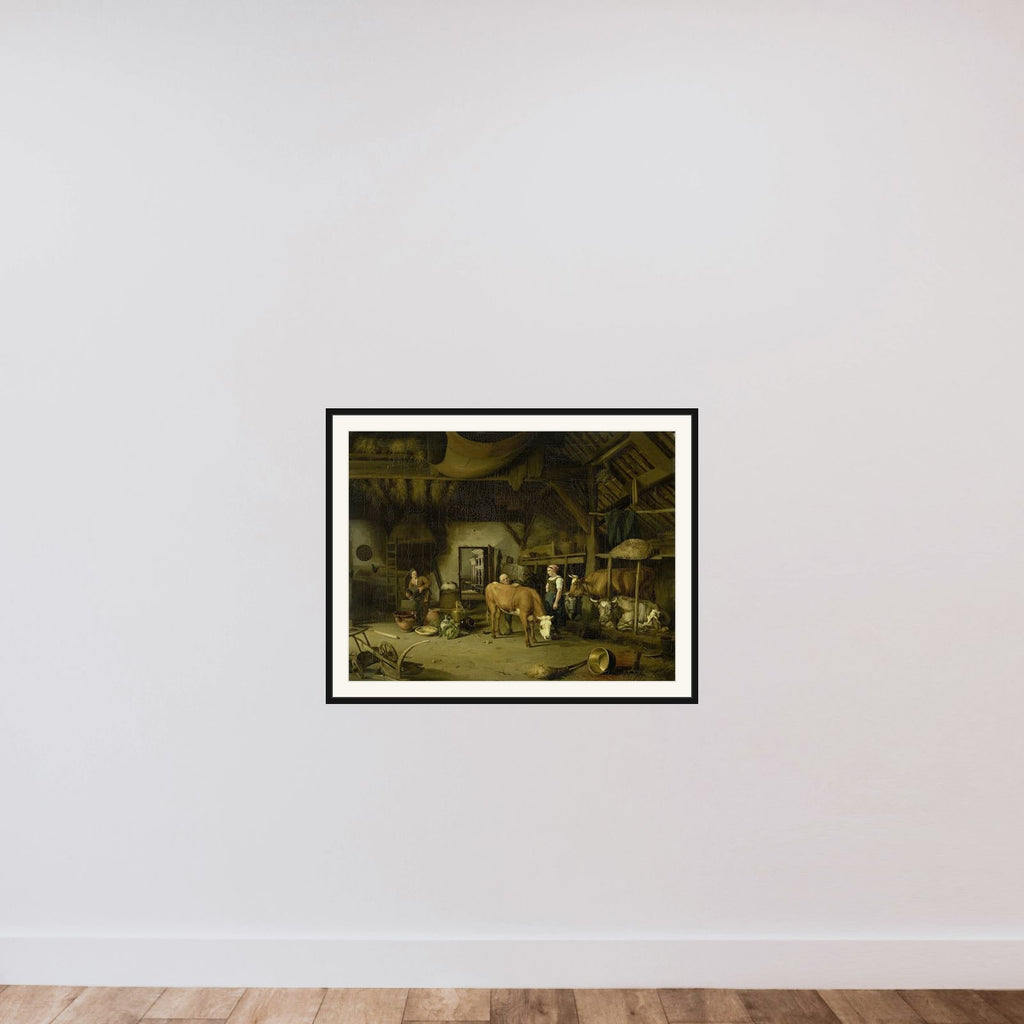 Peasant Interior framed — shown to scale