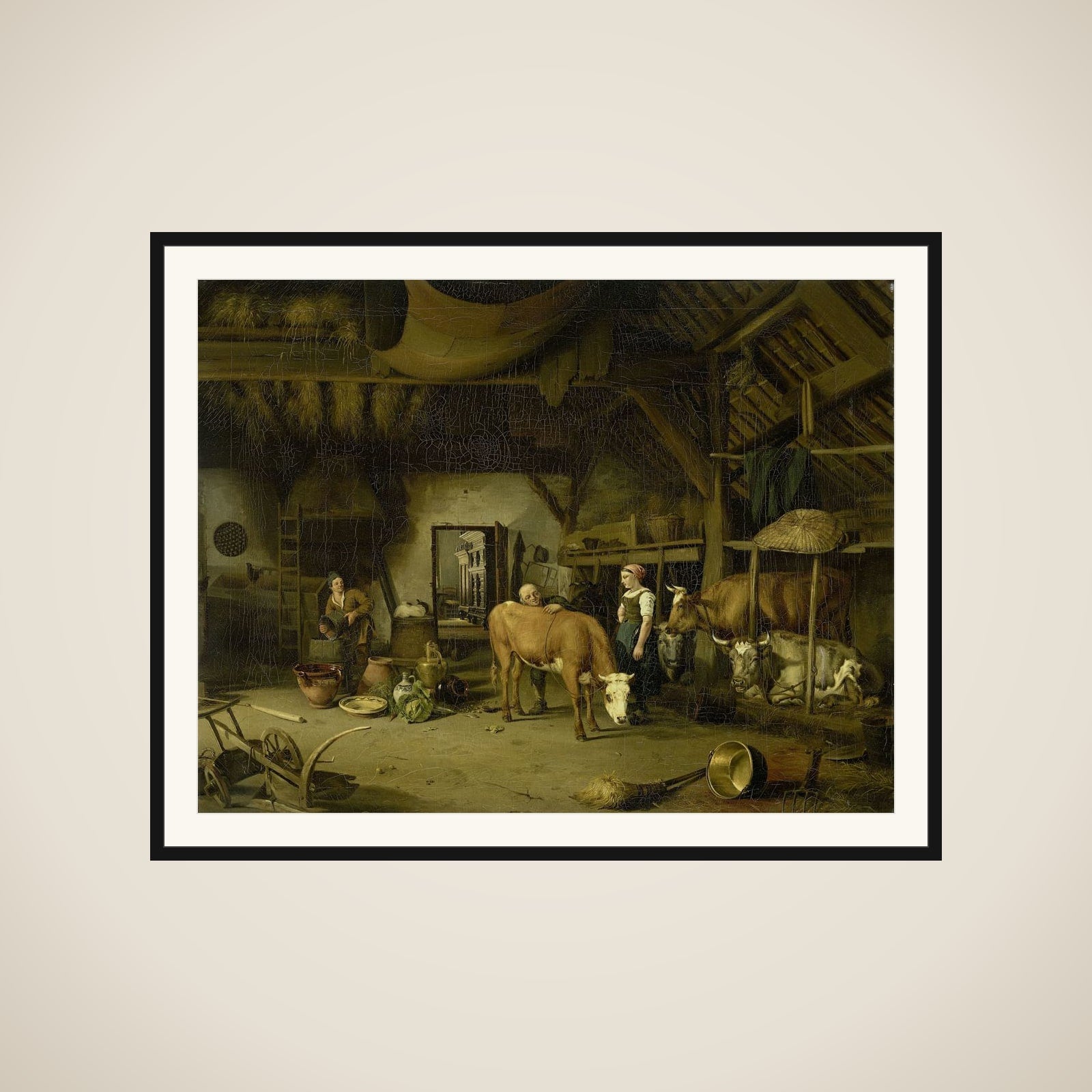 Peasant Interior framed