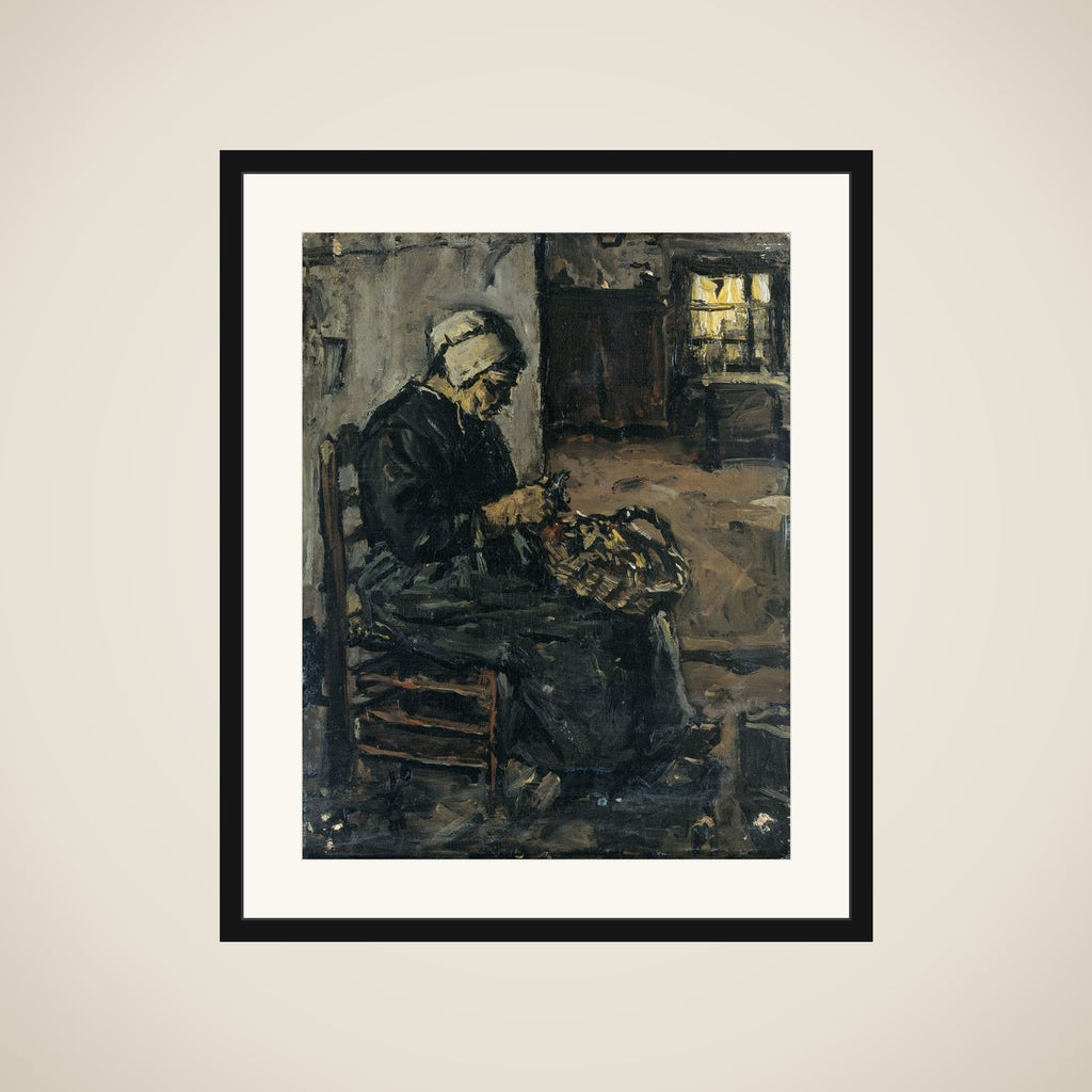 Peasant Woman Peeling Potatoes framed