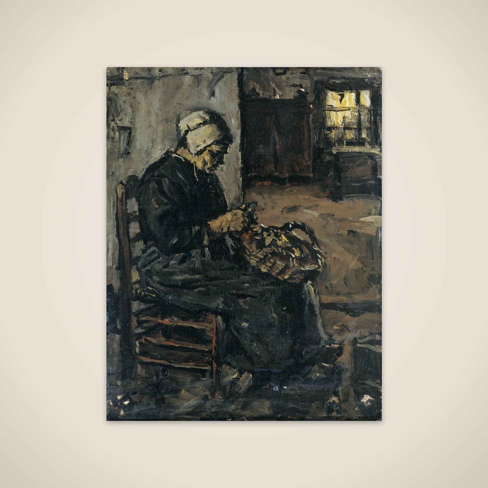 Peasant Woman Peeling Potatoes unframed print