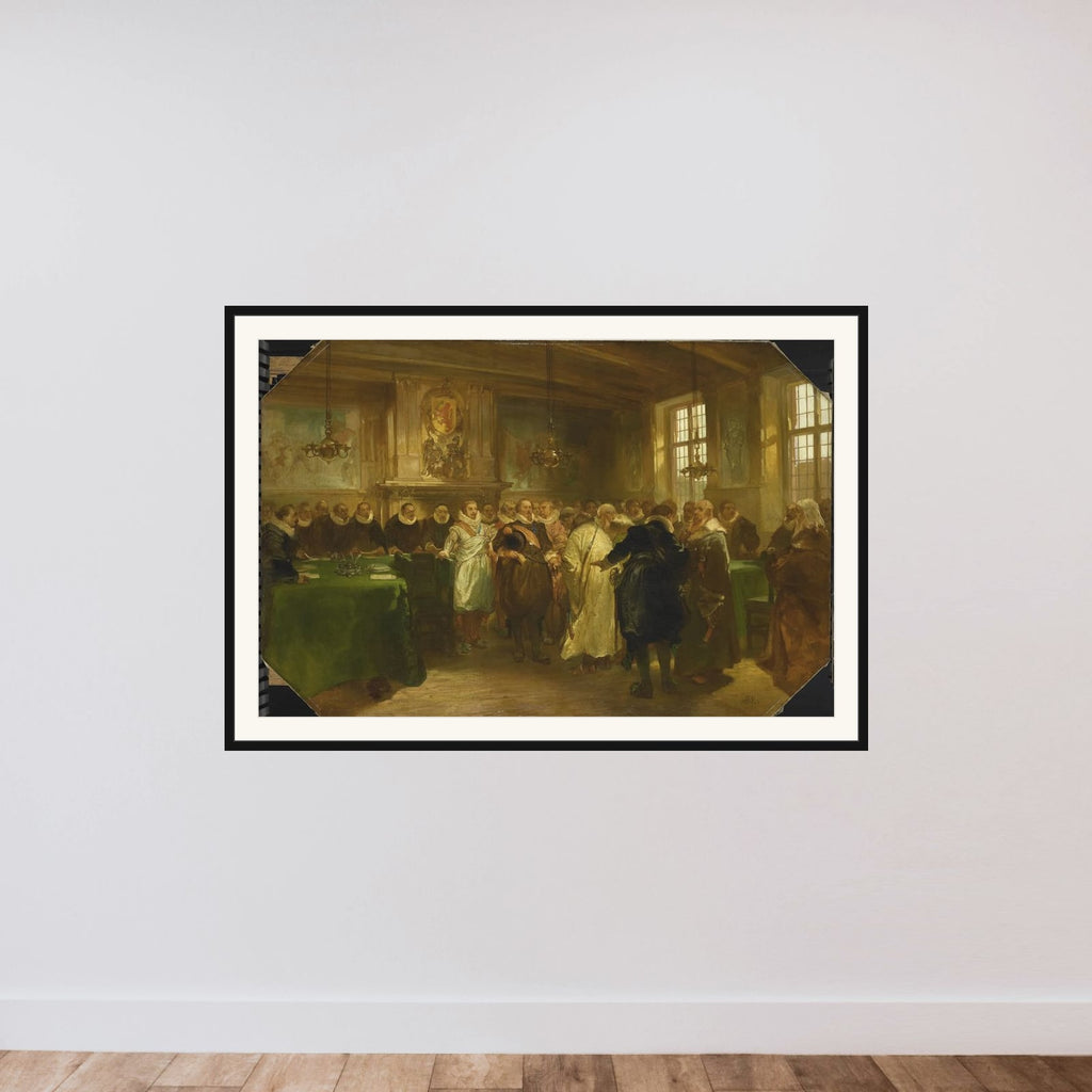 Prince Maurits Receiving a Russian Delegation in 1614 framed — shown to scale