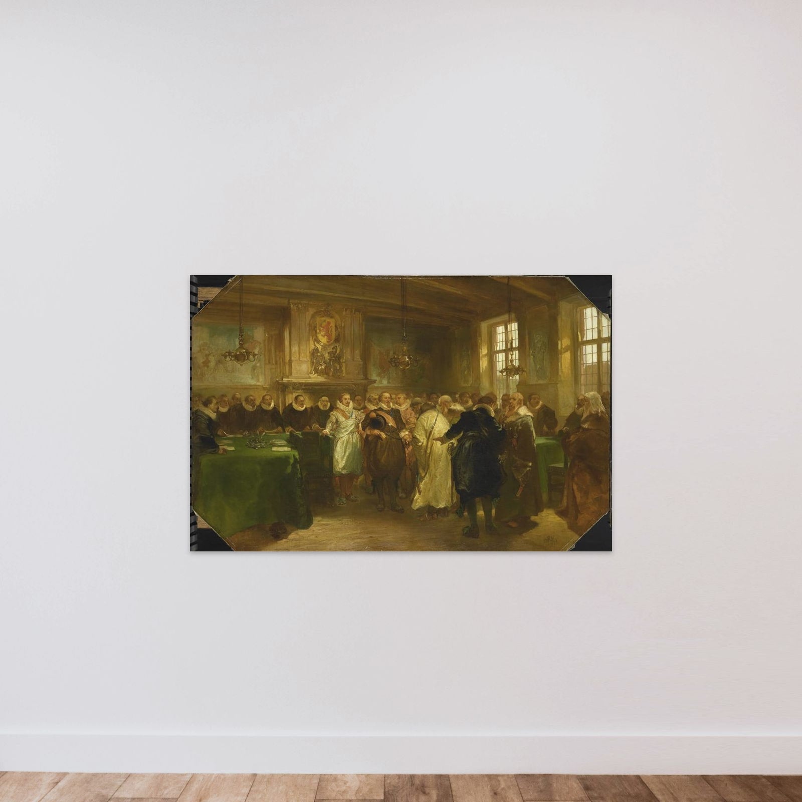 Prince Maurits Receiving a Russian Delegation in 1614 unframed — shown to scale