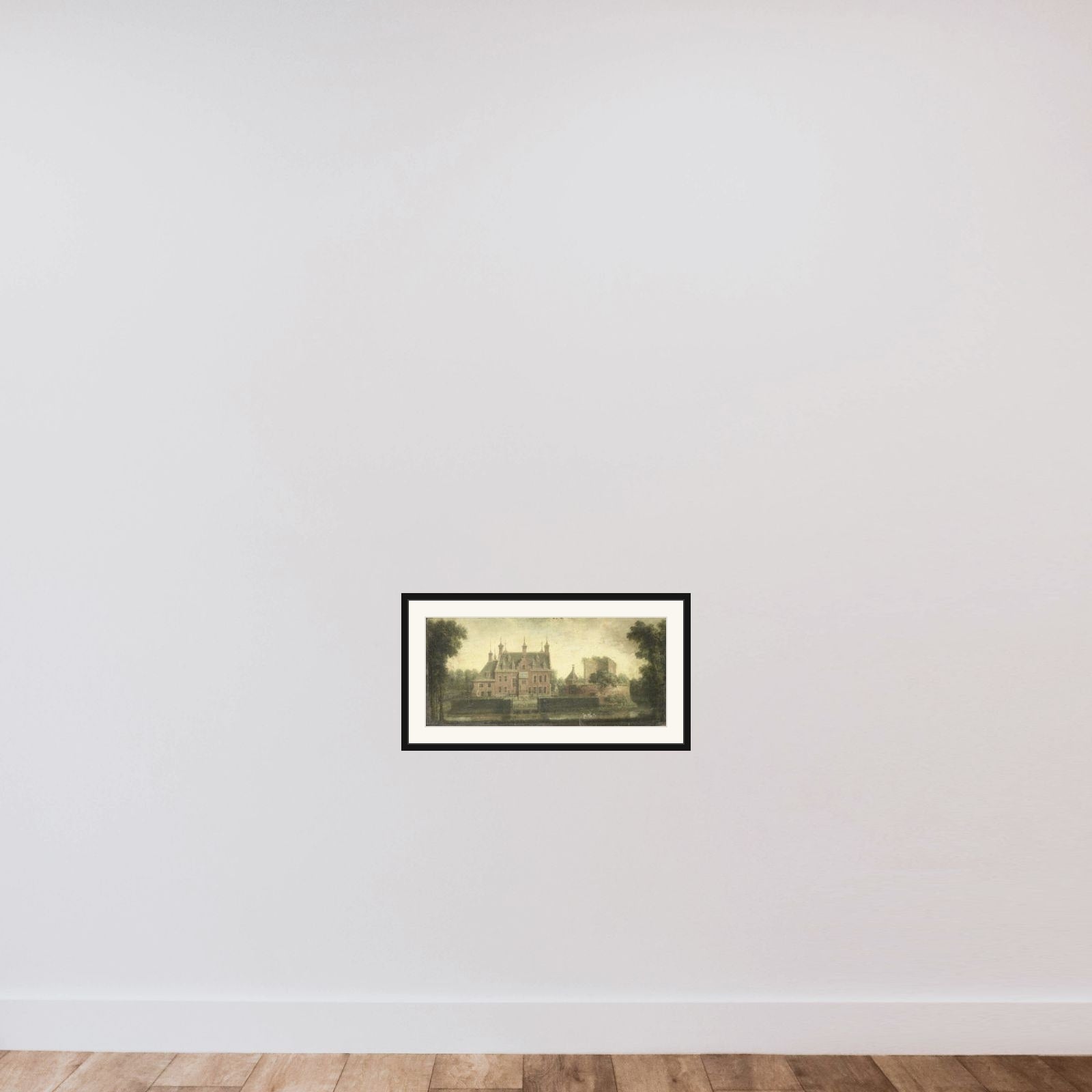 Castle of Nieuw Teylingen framed — shown to scale