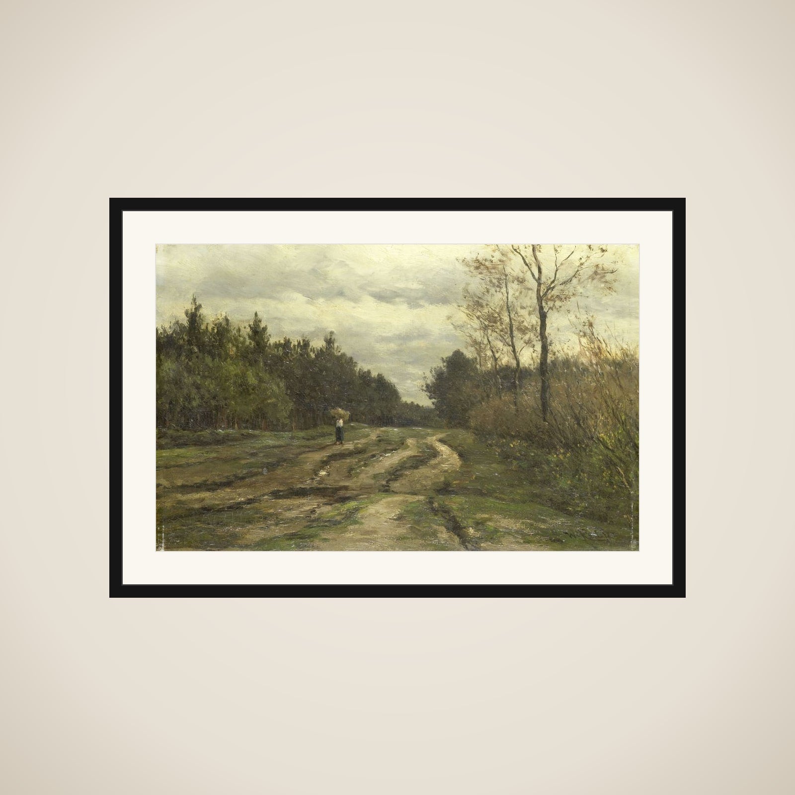 Country Road near Laren, (Province of North Holland) framed