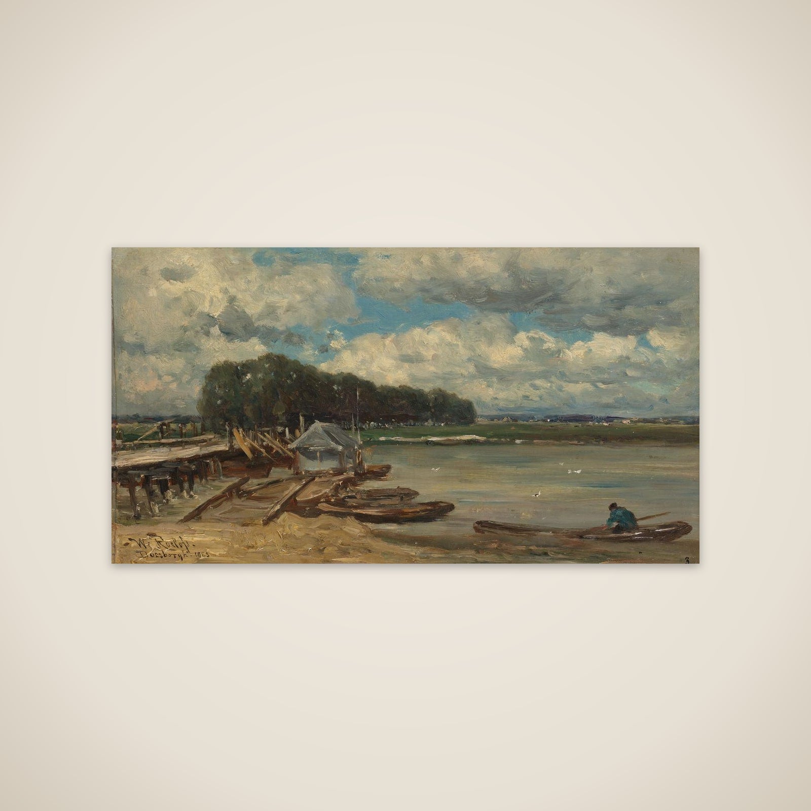 The Bridge Over the IJssel River at Doesburg unframed print