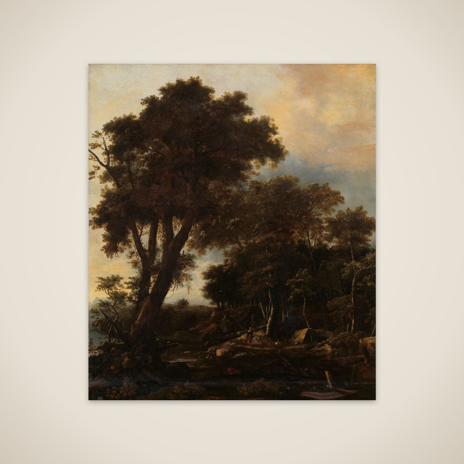 Forest landscape with lean-to unframed print
