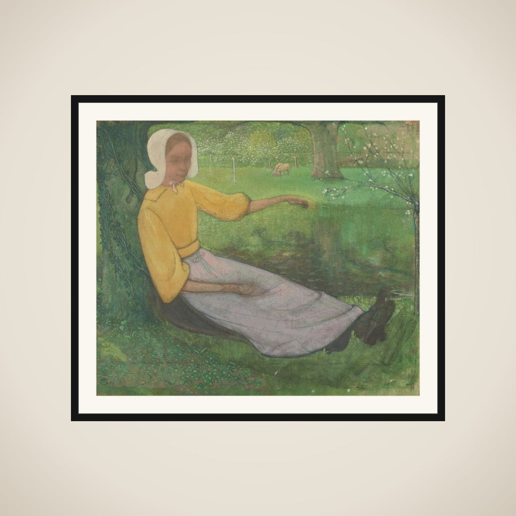 Woman of Huizen sitting under a Tree framed