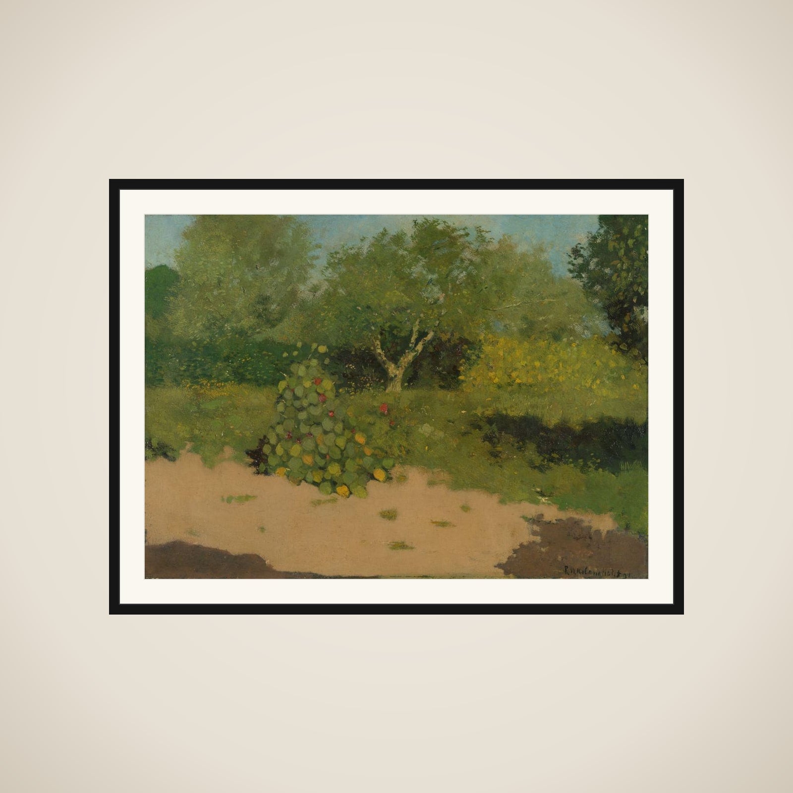 Corner of a Garden with Nasturtiums framed