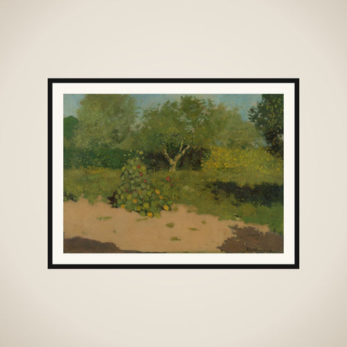 Corner of a Garden with Nasturtiums framed