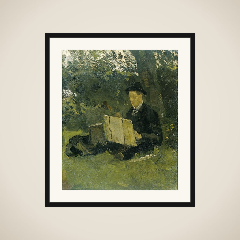 Jan Verkade (1868-1946) Painting under a Tree at Hattem framed