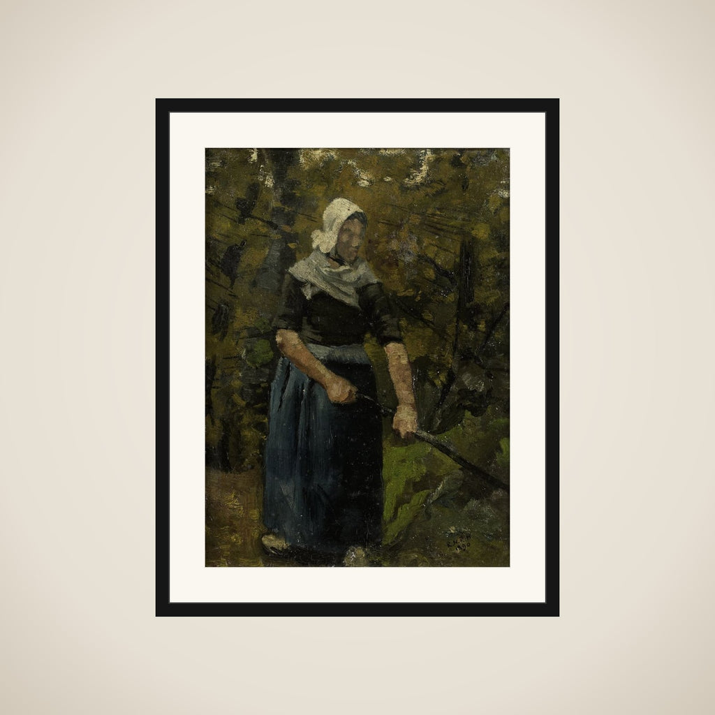 A Peasant Woman with a Stick framed