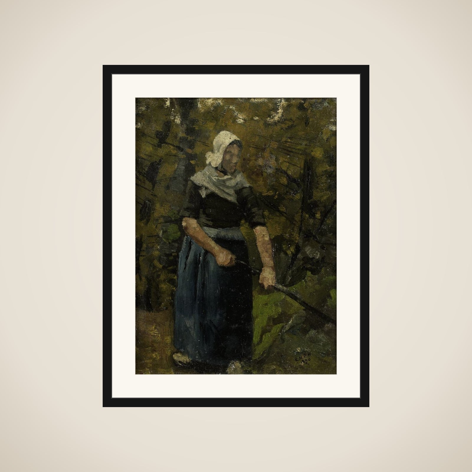 A Peasant Woman with a Stick framed