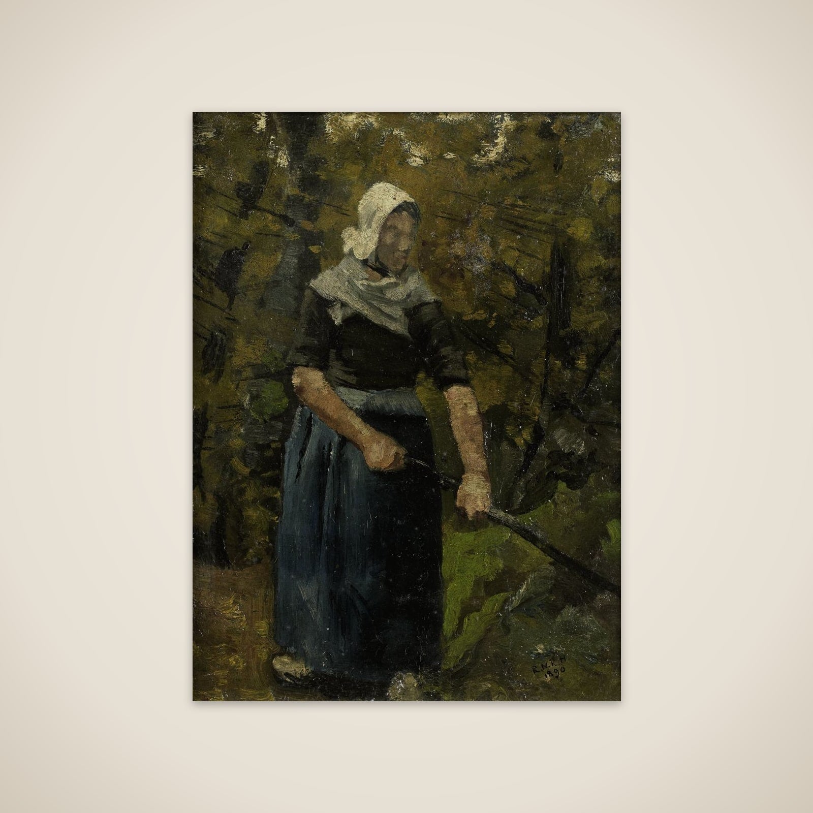 A Peasant Woman with a Stick unframed print