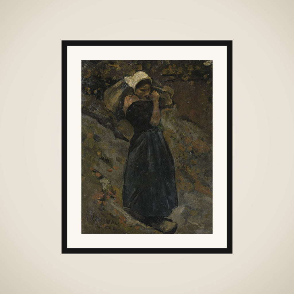 A Peasant Woman carrying a Sack framed