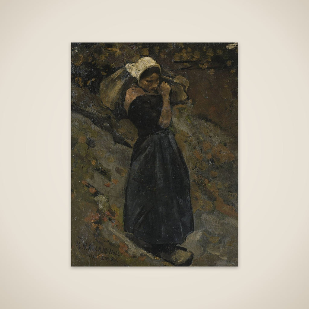 A Peasant Woman carrying a Sack unframed print