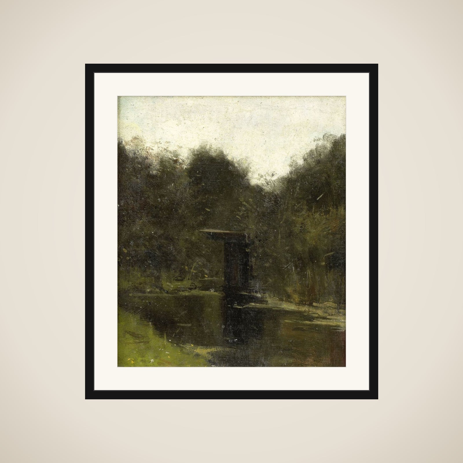 Corner of a Pond near Breukelen framed