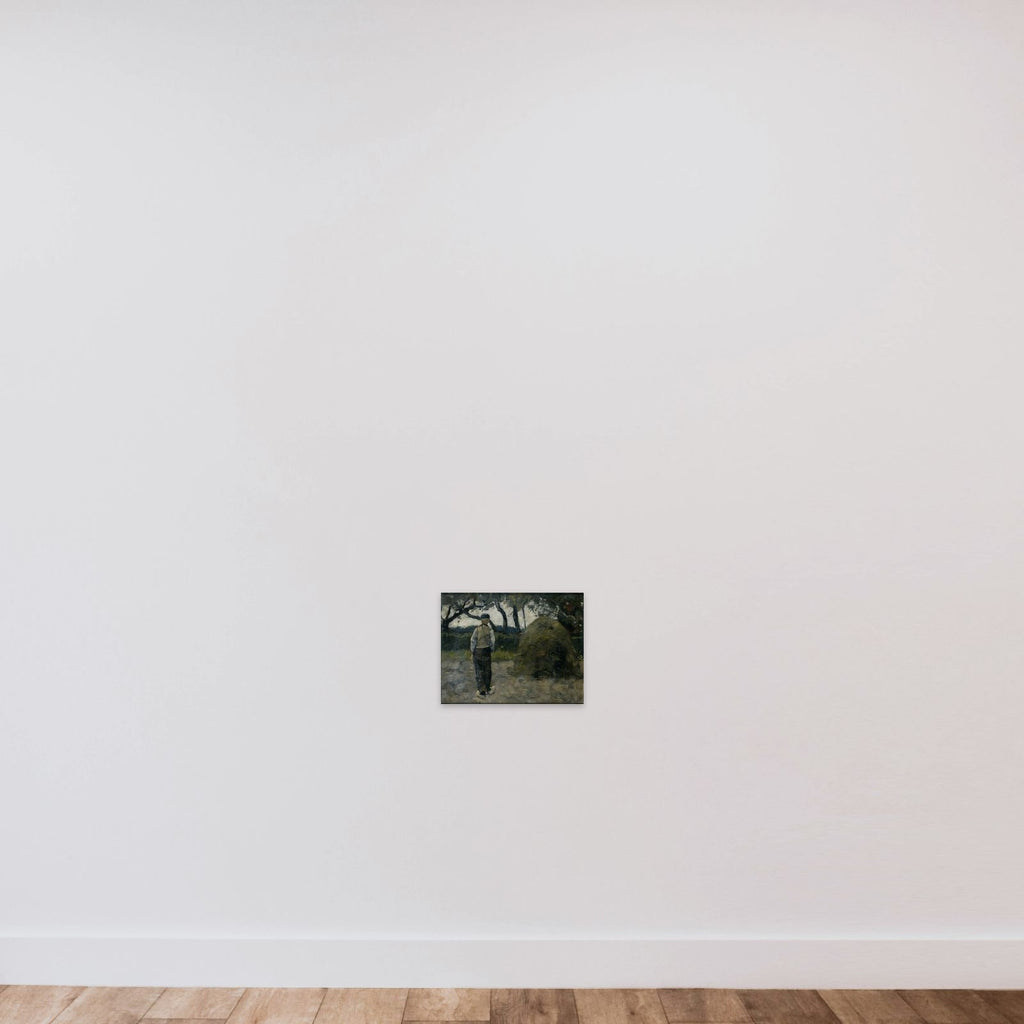 A Farmer standing near a Hay-Stack unframed — shown to scale