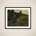A Farmer walking along the Fringe of a Wood framed