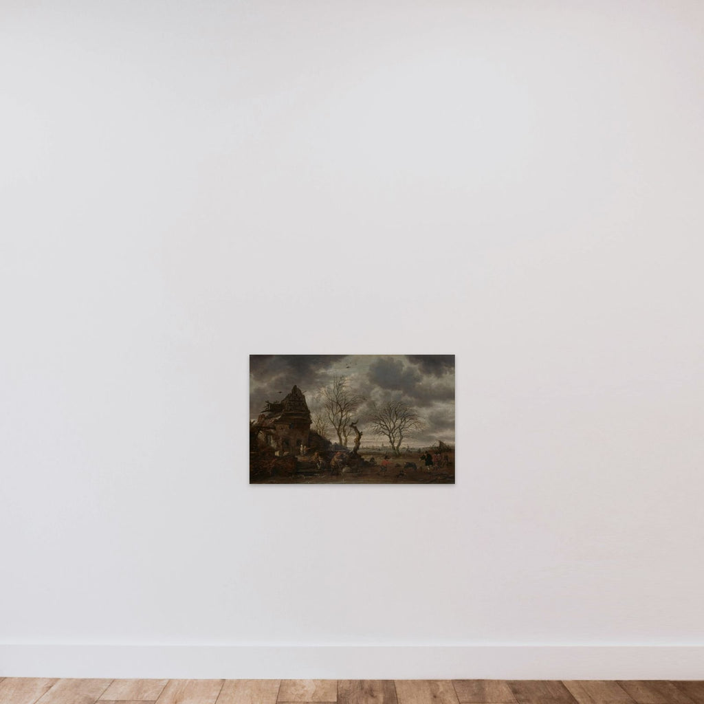 Winter scene unframed — shown to scale