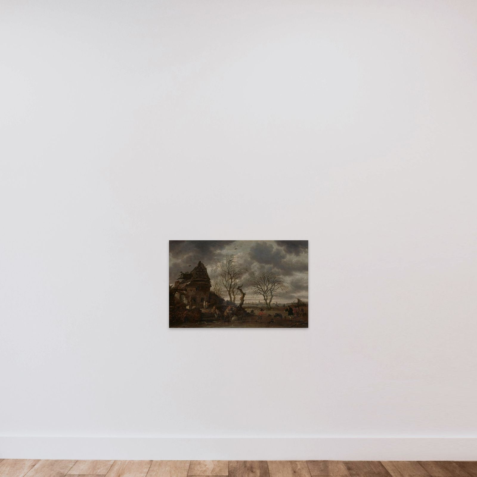Winter scene unframed — shown to scale