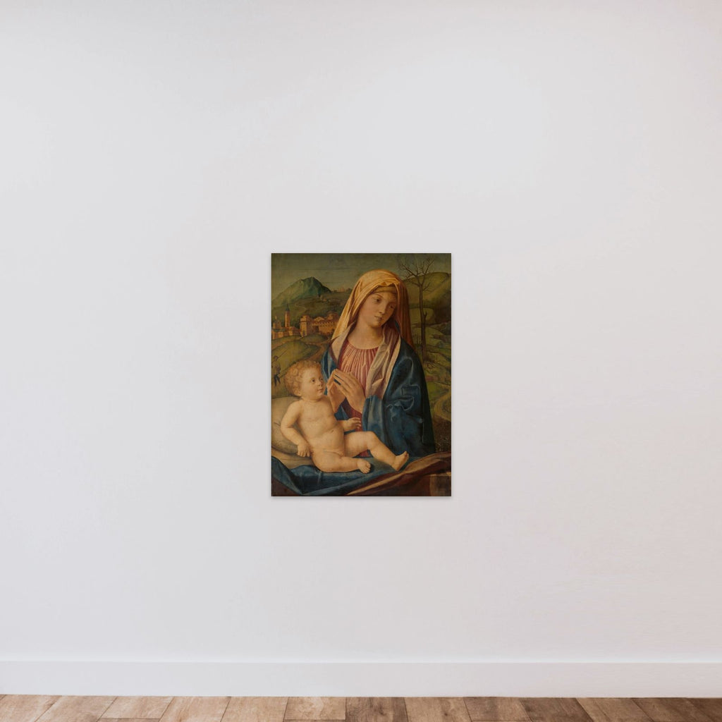 Virgin and Child unframed — shown to scale