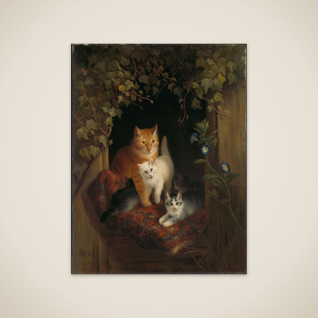 Cat with Kittens unframed print