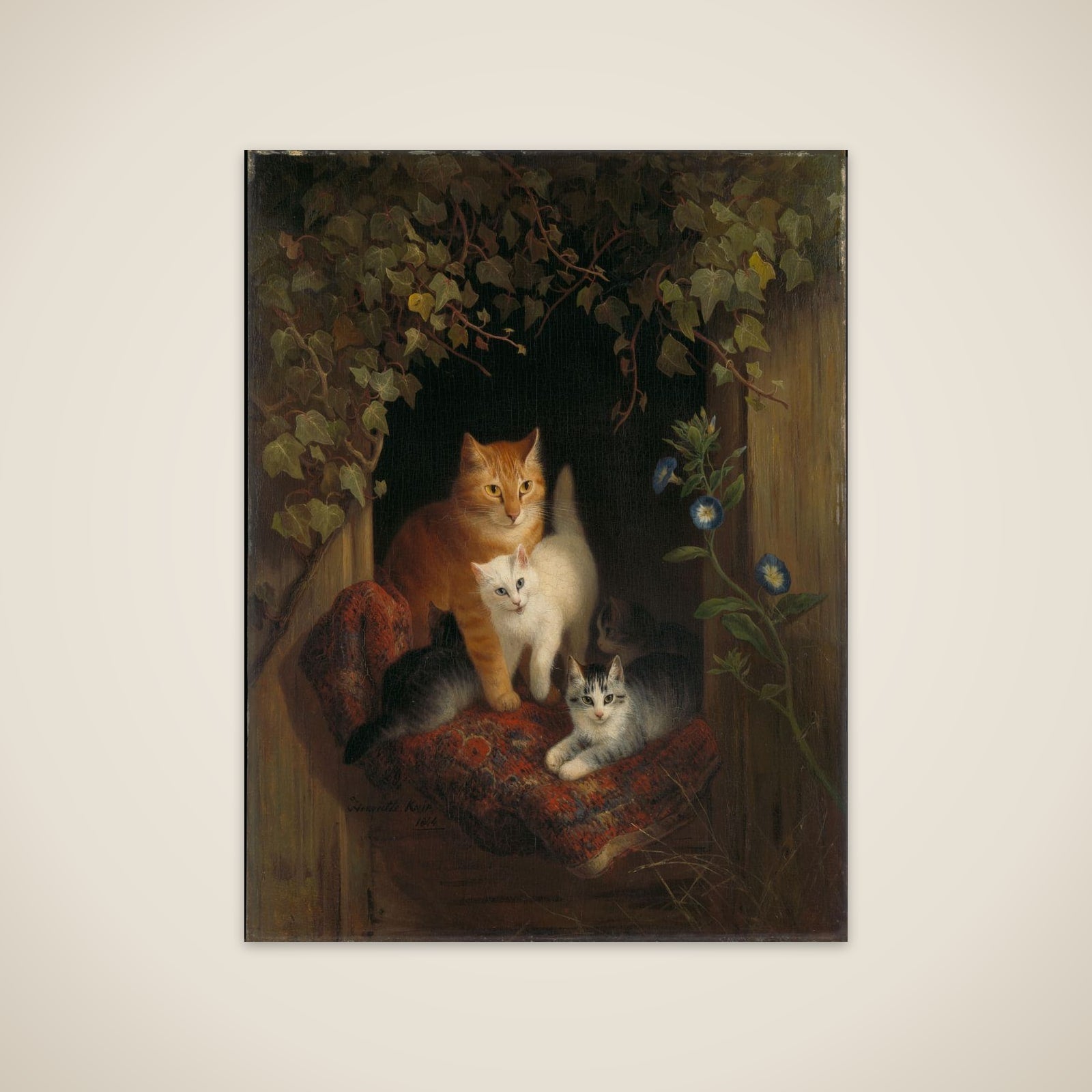 Cat with Kittens unframed print