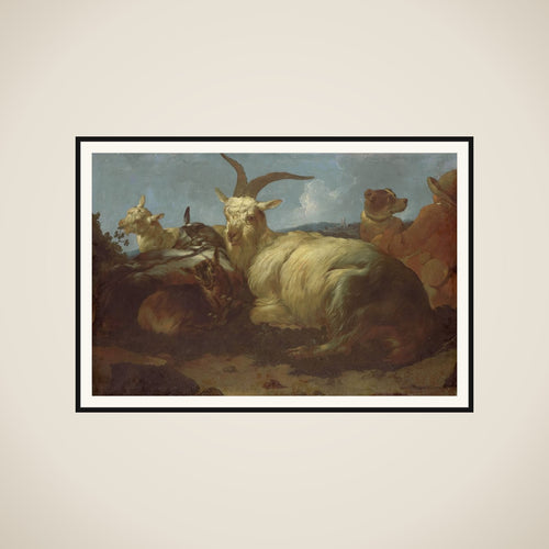 A Goatherd Watching his Animals framed