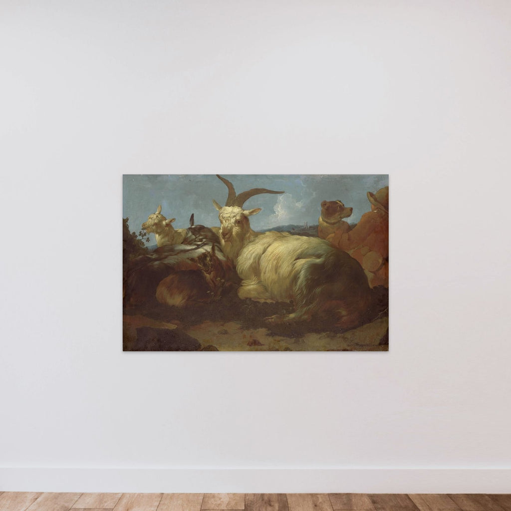 A Goatherd Watching his Animals unframed — shown to scale