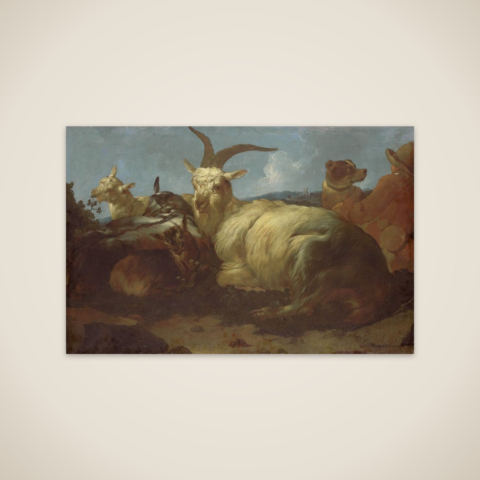A Goatherd Watching his Animals unframed print