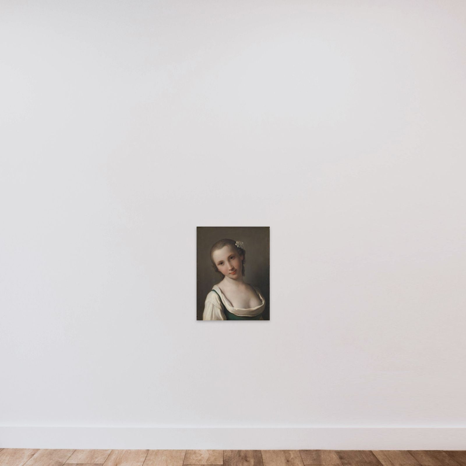 A young Woman unframed — shown to scale