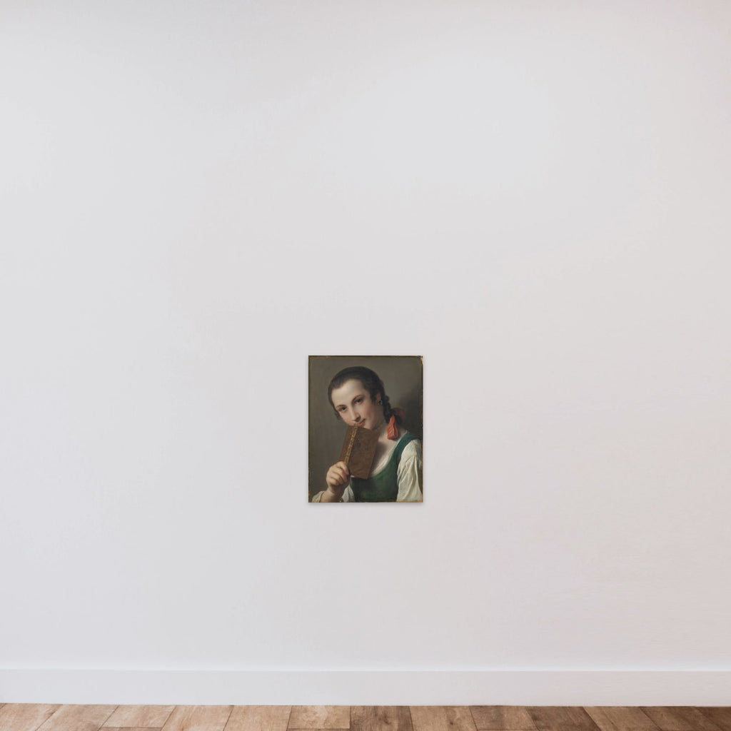 A Young Woman with a Book unframed — shown to scale