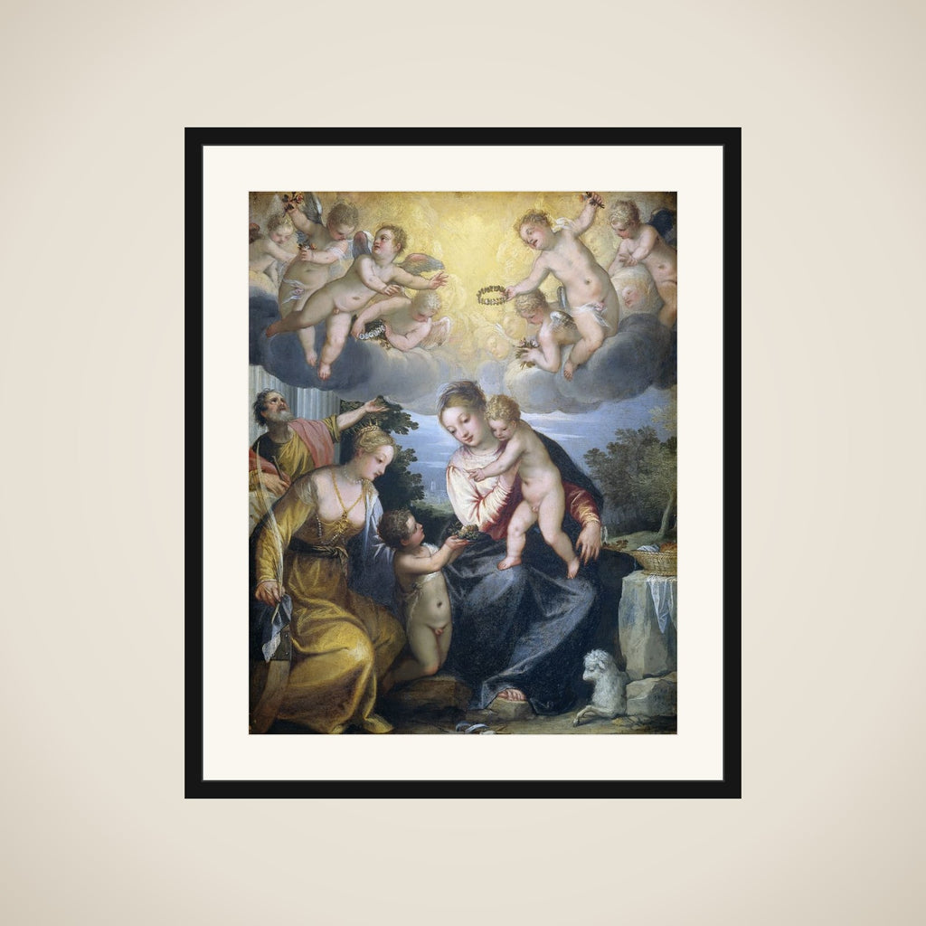 Virgin and Child with young John the Baptist and Saint Catherine framed
