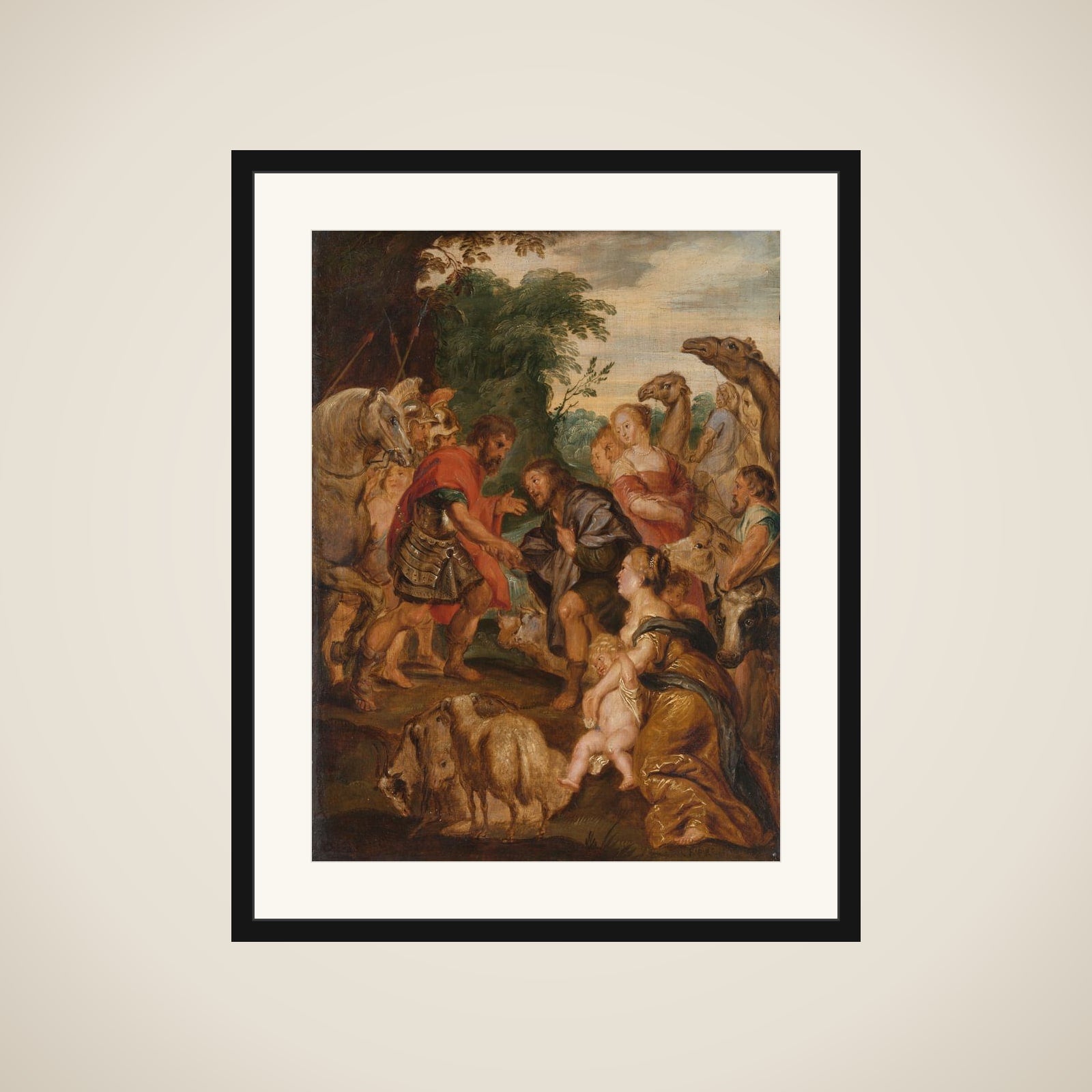 The Reconciliation Between Jacob and Esau framed