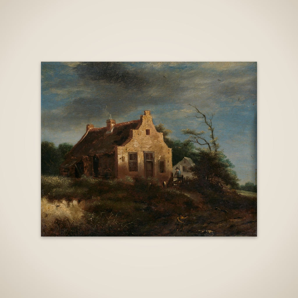 Farm in a wooded dune landscape unframed print