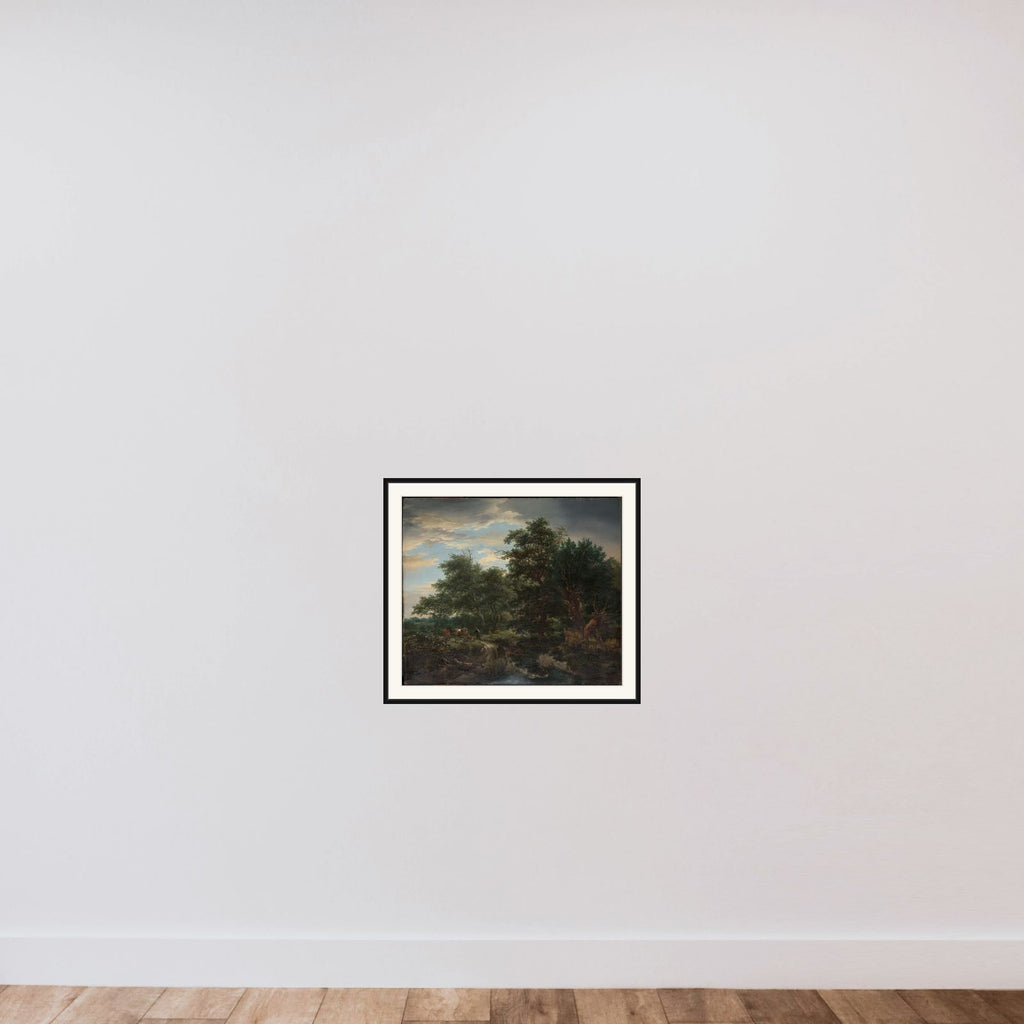 Forest scene framed — shown to scale