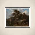 Landscape with watermill framed