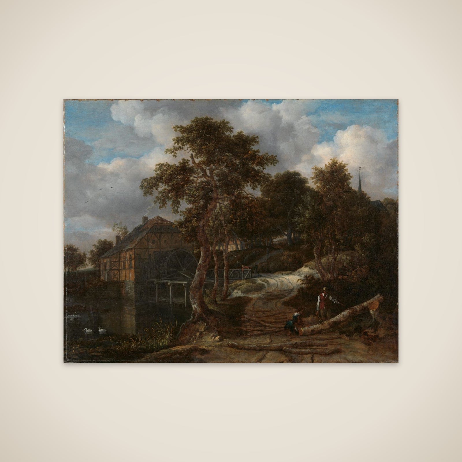 Landscape with watermill unframed print