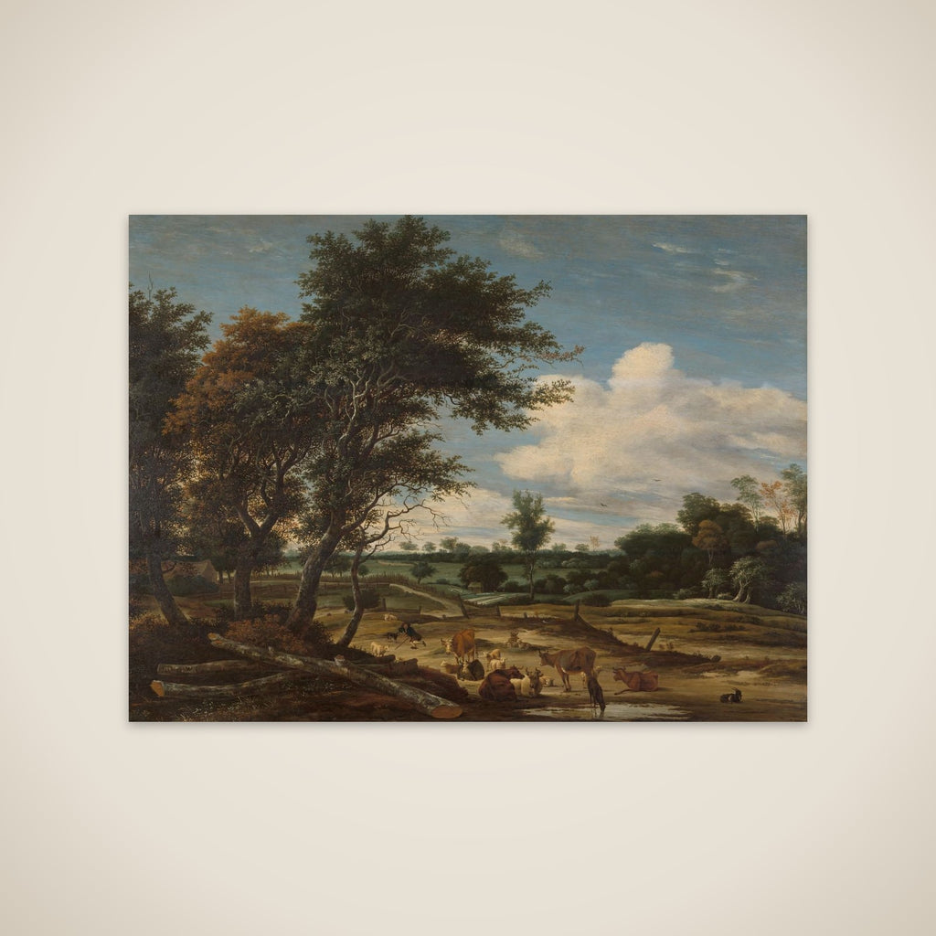 Landscape with herdsmen and cattle unframed print